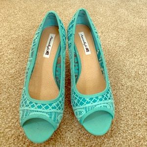 Payless Blue wedges.